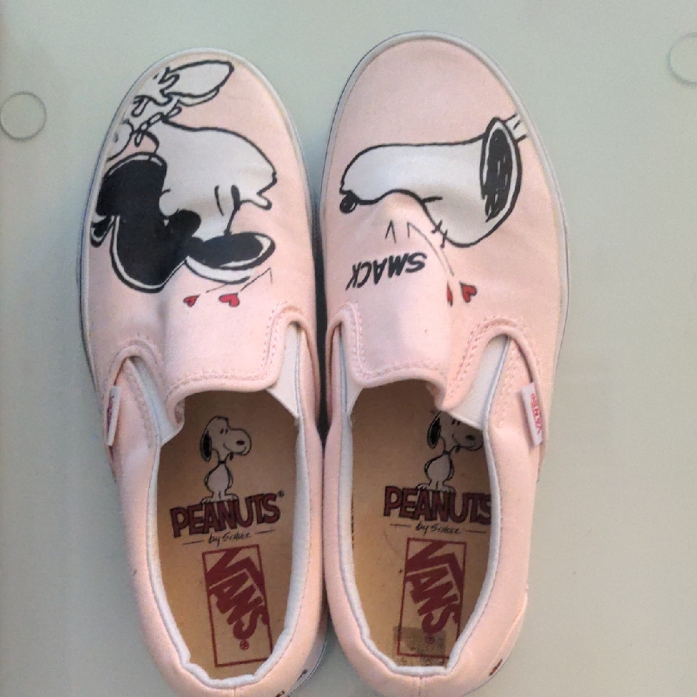Vans Peanuts Pink Slip-On Shoes